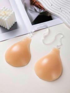 Large Size Silicone Self-Adhesive Nipple Covers Spoon-Shaped Lift and Gather Invisible Strapless Bra Pads Buckle-Free Design Anti-Bump Adhesive Bra