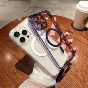 Crashstar Với tấm dán bảo vệ ống kính Magsafe Trong Suốt Rõ Ràng Cứng Ốp điện thoại cho Iphone 15 14 Pro Max Cộng Với 13 12 11 Pro Max Không Dây Sạc Ốp điện thoại Chống Sốc Bìa Với Ống Kính bọc hoàn toàn Máy Ảnh Bảo Vệ Hot Bán