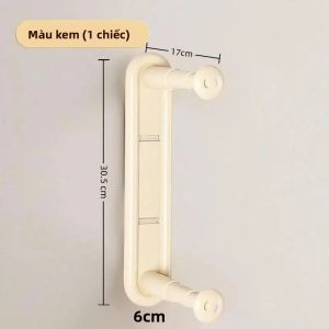Giá Treo Tường Dán Tường Thiết Kế Hai Tầng Không Cần Khoan Dùng Cho Phòng Giặt Phòng Ngủ Tủ Quần Áo Chất Liệu PP