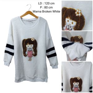 Baju Atasan Wanita Big Size Bahan Bulu Lengan Panjang Oversize 1255