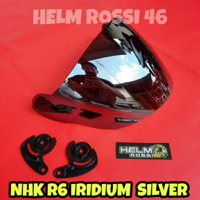 [COD] Distributor KACA HELM NHK R6 RAINBOW PELANGI - CLEAR BENING - IRIDIUM SILVER BONUS