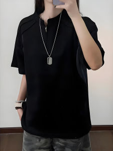 LIUBU | American Style Henley Collar Polo T-Shirt
