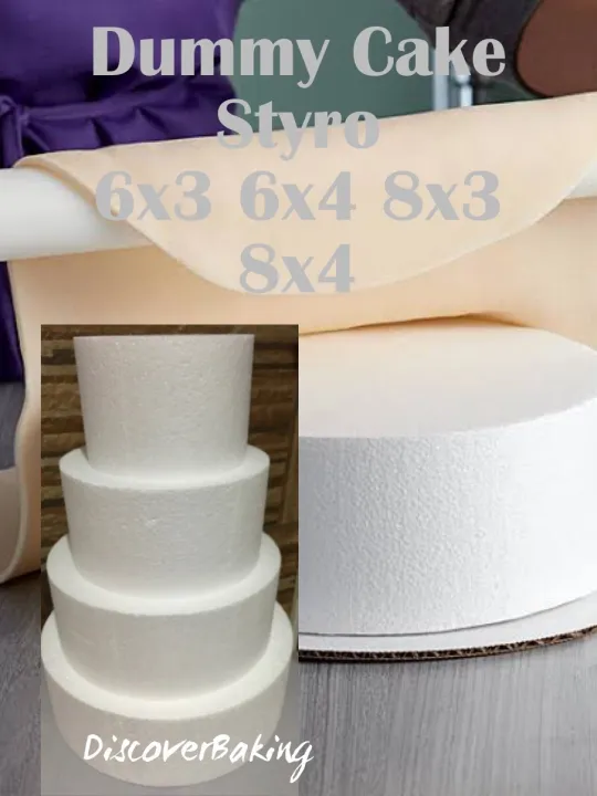 Dummy Cake Styro Round Size: (Diameter x Height )4x2 I 4x4 I 5x2 I