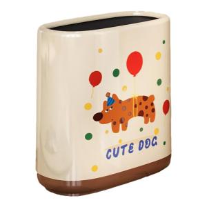 MeiShida Large Size Bathroom Trash Can Retro Middle-Aged Style Home Use Living Room Toilet Waste Bin Long Tub Shape PP PET Material