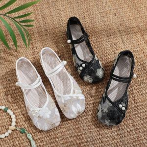 Summer Ethnic Style Embroidered Breathable Canvas Shoes