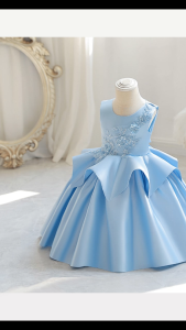 1Y-3Y Baby Girl Princess Dress Gown Gaun Budak Perempuan Comel Parti Birthday Wedding 0424