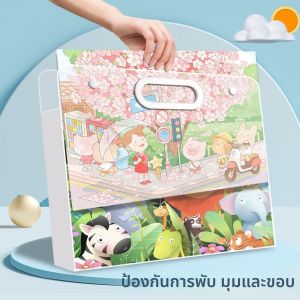 กระเป๋าใส่กระดาษภาพวาด 4K ความละเอียดสูง ป้องกันรอยนิ้วมือ กระเป๋าพกพา สำหรับนักศึกษาศิลปะ อุปกรณ์งานฝีมือ วัสดุ PP