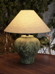 Abotu | New Chinese Style Retro Wabi-Sabi Landscape Handmade Ceramic Vase Table Lamp