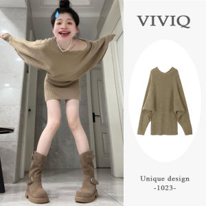 Váy Dệt Kim Tay Dài Hở Vai Gợi Cảm Pure Desire Cho Nữ Mùa Thu Phong Cách Mới Hẹn Hò Váy Ngắn Ôm Sát Eo