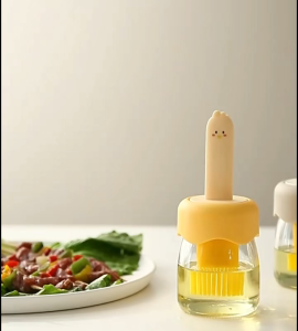 Oil Brush Bottle 2-in-1 Silicone Basting Brush with Oil Dispenser Heat-Resistant for Grilling Baking Home Kitchen