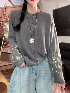 Elegant Knitted Open Cardigan Fashionable Versatile Beautiful Top for Early Spring 2025 Womens High-End Sensation Wear