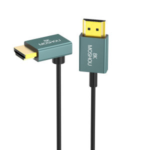MOSHOU Ultra Thin 8K HDMI 2.1 90 Degree Down Angle Cable Flexible Slim High Speed Cord Support 4K 120Hz 8K 60Hz for TV HDTV PS5