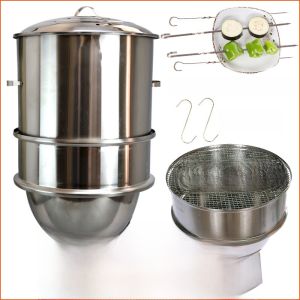 Thickened Stainless Steel Charcoal BBQ Grill Portable Outdoor Camping Travel Supplies Smokeless Hanging Oven for Business Use