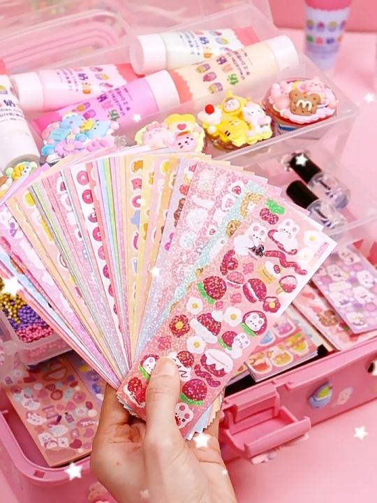 1008PCS Full Set CUCKOO Material Package Sticker Kids Keychain DIY Hand ...