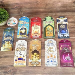 Ampau Angpau Lebaran Panjang Glossy (100 pcs) motif Masjid dan Nuansa Lebaran Ukuran Besar ( panjang )