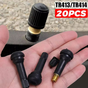 20PCS TR413 TR414 Snap In Type Rubber Valve Tool Set Tubeless Tyre Valves Stems Rubber Valve Stem Car Accessories Parts Replacement