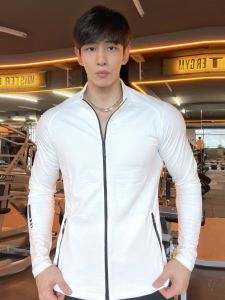 Mens Autumn Winter Stand Collar Quick Dry Long Sleeve Running Training Outdoor Casual Sportswear Jacket Comfortable Fit