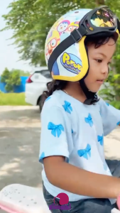 Helm Bogo Anak Karakter Kaca Datar Usia 2 3 4 5 6 7 Packing Kardus Aman