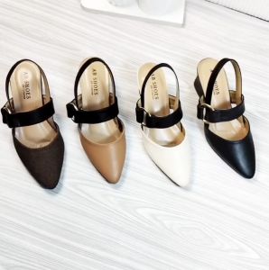 TULLISA - Sepatu Heels Mules Tinggi 5cm Terbaru Sandal Wanita Tali Pinggir EDI - 008