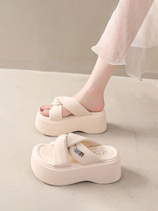 Womens Thick Heel Sandals Summer Outdoor Wear Cross Skirt Slippers New 2025 Beautiful Comfortable Non-Slip Shoes
