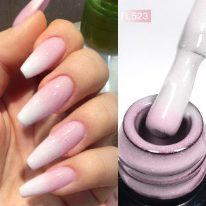FOUR LILY 7ml Thermal Rubber Base Gel Pink Nude Color Changing Soak Off UV/LED Varnishes HEMA Free DIY Manicure Nail Art Design