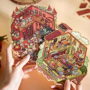 3D Sticker Paper Prince Fairy Tale Book Miniature Scene Flat DIY Handmade Stress Relief Landscape Decal Business Supplies