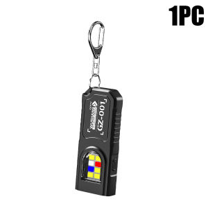 Powerful Mini COB LED Keychain Flashlight USB C Rechargeable Hanging Work Light Waterproof Keyring Camping Walking Pocket Lamp