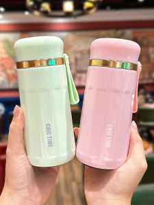 แก้วน้ำสแตนเลส 316 ทรงเรียบง่าย น้ำหนักเบา ขนาดเล็ก พร้อมช่องแยกชา แก้วน้ำพกพาสำหรับผู้หญิง แก้วน้ำอุ่น