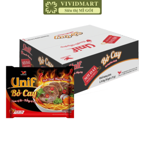 [THÙNG 30 GÓI] - UNI-PRESIDENT - Mì Unif 3 vị: Bò Rau Thơm Chay Đông Cô Bò Cay (72-80g/gói) - Mì ăn liền Unif Mì Unif gói ăn liền