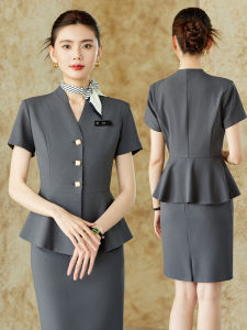 STARMAGNOLIA | Gray V-Neck Fitted Womens Suit