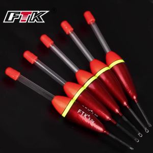 Bộ Phao Câu Cá FTK 5 Chiếc Làm Từ Gỗ Thông Barguzinsky Trọng Lượng 4g 5g 6g Phao Đứng Kèm Que Phát Sáng Phụ Kiện Câu Cá Chép Kích Thước 13.5-15cm