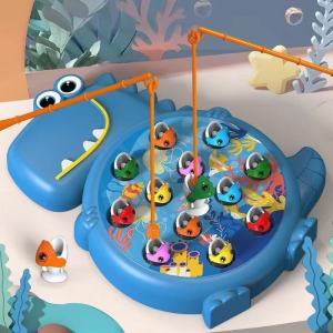 Dinosaur Magnetic Fishing Game - Non-Rotating Rod Montessori Toy for Babies & Kids Educational Gift