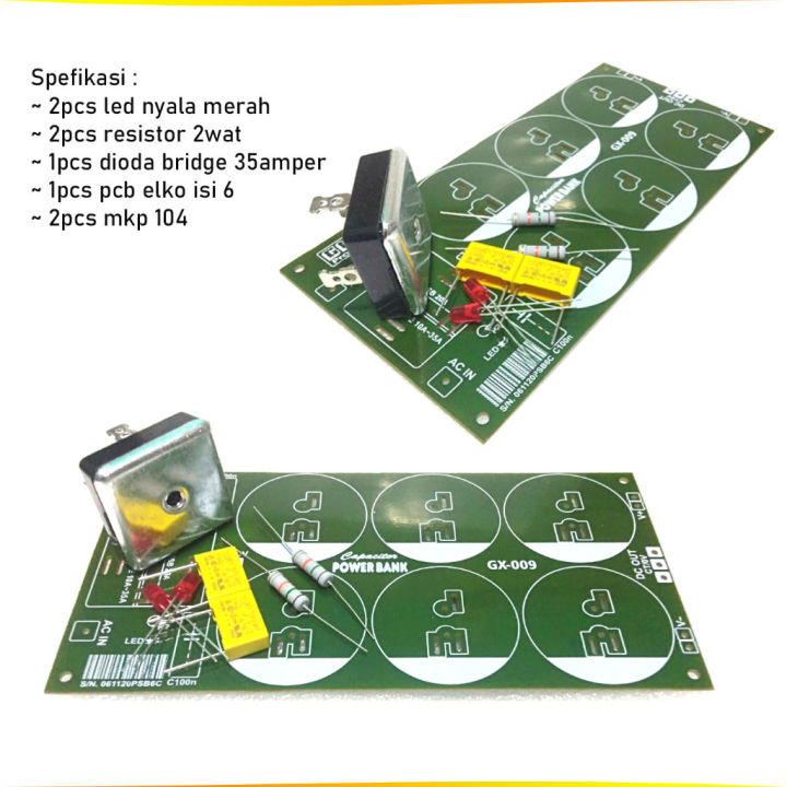 KIT PSU PCB, DIODA, RESISTOR,LAMPU LED,MKP