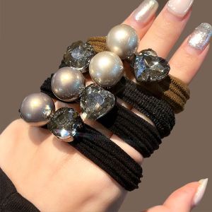 Elegant Pearl Hair Ties Womens New Style Hair Bands for Bun And Tail Knot Fashionable Hair Accessories Korean Style
