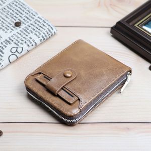 New Mens Wallet Short Multi-Card Slot Zipper Fashion Outer Insert Card Money Clip Youth Horizontal Soft PU Leather Wallet