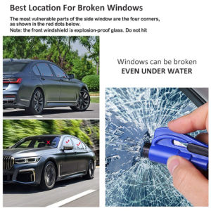 Lensent Mini safety hammer Mini Emergency Safety Kit Hammer 2 in 1 Car Rescue Tool Auto Safety Hammer Car Emergency Escape Window Glass Breaker