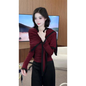 YUEZHONGWEI | Color Block Knitted Sweater Overcoat Set