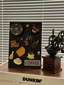 Vintage Style Coffee Themed Metal Decorative Magnet Blackboard Fridge Sticker Display Piece for Coffee Shops And Kitchens