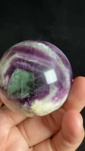 (Real Unit) Natural big Feather Fluorite Ball 205g Bola Kristal Florite(0-48)
