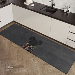 Kitchen Diatom Ooze Floor Mat Non-Slip and Oilproof Water and Dirt Resistant Erasable Cleaning-Free Floor Mat Absorbent Professional Type 1 Carpet
