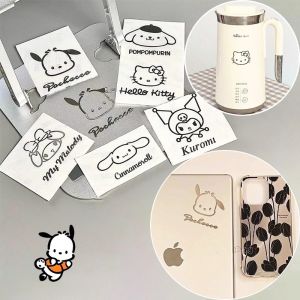 6PCS Ins Sanrio Metal Stickers Simple Cartoon Cute Pacha Dog Water Cup Decoration Car Sticker Waterproof
