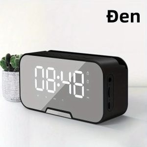 Loa Mini Không Dây Di Động Có Chức Năng Đài FM Màn Hình LED LCD Đồng Hồ Nhiệt Độ Micro Không Dây Hỗ Trợ USB Âm Thanh Vòm 3D