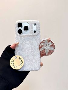 CANYU | Chic Oil Painting White Flowers Magnetic Stand Case for iPhone Silicone Shockproof Soft Case