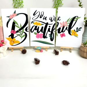 TENNESY Hiasan Dinding Aesthetic 1 Set Beautifull Mood 60x30CM Wall Decor Pajangan Dekorasi Rumah