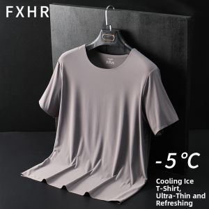 Plus-Size plus Size Cool Feeling Ice Silk Short Sleeve T-shirt Mens Summer Thin Loose Quick-Drying Tops Seamless Half Sleeve