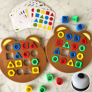 ของเล่นจับคู่รูปทรงเรขาคณิต ฝึกสมาธิ ของเล่นเพื่อการศึกษา สําหรับเด็กปฐมวัย ของเล่นเด็ก