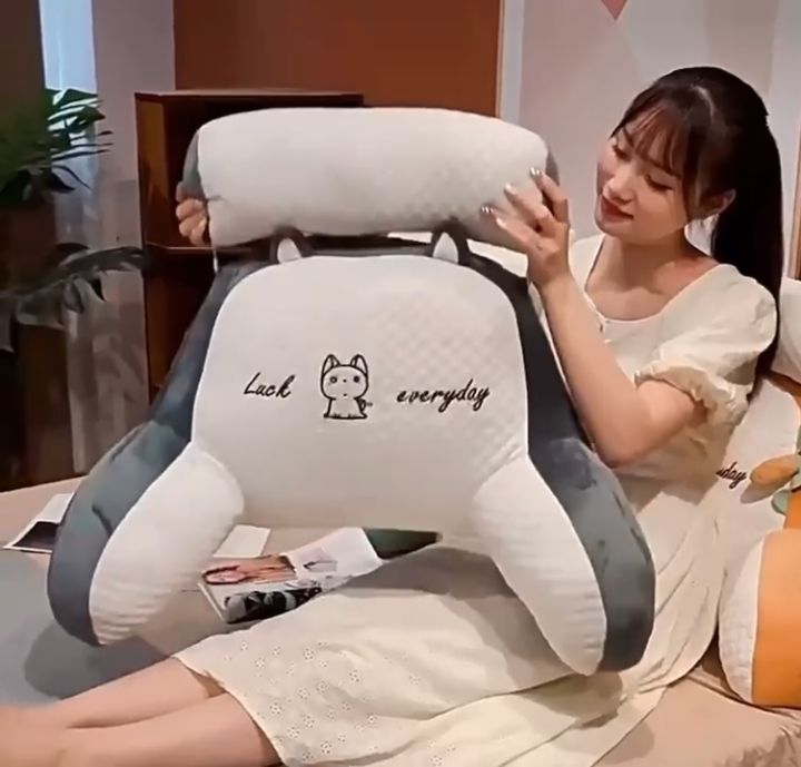 Faux Fur Reading Pillow Bed Wedge Large For Adult And Children With Arms Backrest And Back