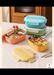 900ml 304 Stainless Steel 2 Compartment Lunch Box Bento Box Microwaveable Lunch Box