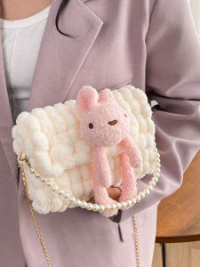 Hand-Woven Bag DIY Homemade Material Bag Wool Color Beanie for Knitting Grid Kids Gift Finished Product