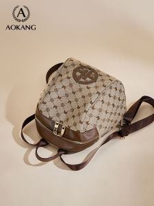 Aokang Womens Canvas Backpack Large Capacity Lightweight Travel Bag School Bookbag Casual Fashion Double Layer Zipper